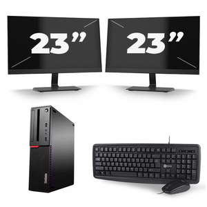 Lenovo ThinkCentre M700 SFF - Intel Core i5-6e Generatie - 8GB RAM - 256GB SSD - Windows 11 + 2x 23 inch Monitor