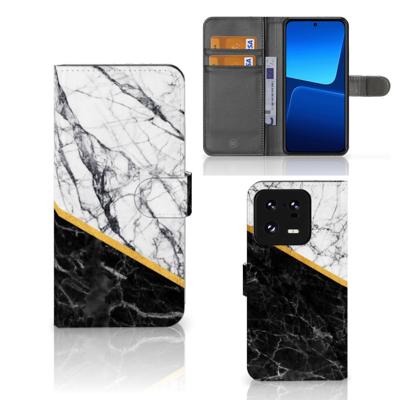 Xiaomi 13 Pro | Bookcase | Marmer Wit Zwart - Origineel Cadeau Man