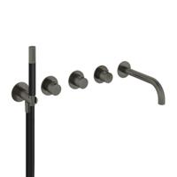 Hotbath Cobber Afbouwdeel - Inbouw Badthermostaat met 2 Stopkranen met Uitloop AI - Mat Zwart