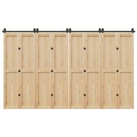 VidaXL Doos met onderdelen voor schuifdeur 366 cm staal zwart