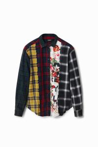 Shirt met patchwork - MATERIAL FINISHES - XS