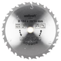 Wolfcraft 6346000 Cirkelzaagblad 184 x 20 x 1.8 mm Aantal tanden: 24 1 stuk(s) - thumbnail