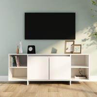Tv-meubel 130x35x50 cm bewerkt hout wit