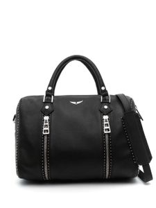 Zadig&Voltaire sac à main en cuir à plaque logo - Noir