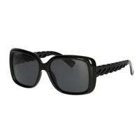 Spectrum zonnebril zwart gevlochten dames