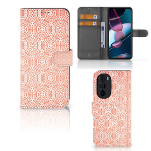 Motorola Edge 30 Pro Telefoon Hoesje Pattern Orange