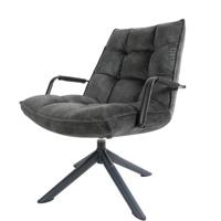 Home67 - Fauteuil Dorus Arm Adore Velvet - Dark Grey 10