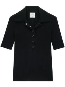 Courrèges polo en maille nervurée - Noir