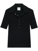 Courrèges polo en maille nervurée - Noir - thumbnail