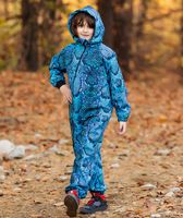 Waterproof Softshell Overall Comfy Snake Blue Jumpsuit - thumbnail