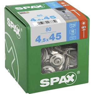 SPAX 4577000450456 Spengler-schroef 4.5 mm 45 mm T-STAR plus RVS A2 80 stuk(s)