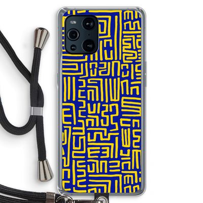 Majorelle Blue Print: Oppo Find X3 Transparant Hoesje met koord