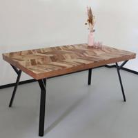 Eettafel Hongaarse punt Danae 160x90cm acaciahout tafel rechthoekig - thumbnail