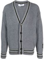 MSGM cardigan boutonné à bords rayés - Gris - thumbnail