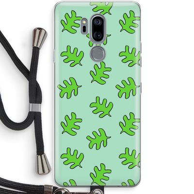 Groene blaadjes: LG G7 Thinq Transparant Hoesje met koord