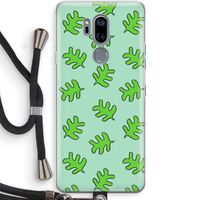 Groene blaadjes: LG G7 Thinq Transparant Hoesje met koord