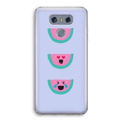 Smiley watermeloen: LG G6 Transparant Hoesje