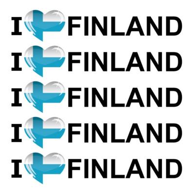 Sticker - 10x - I love Finland - 19 x 4 cm - Finland - landenthema