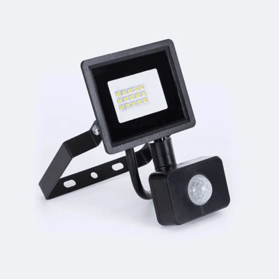 Breedstraler met sensor zwart met 10W led lamp verstelbaar