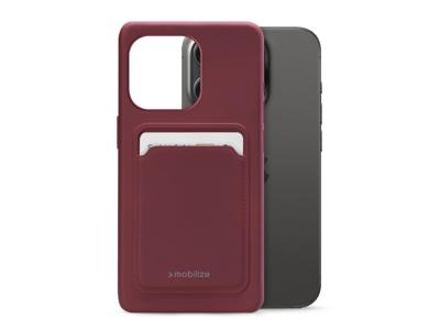 Mobilize Mobilize Rubber Gelly Card Case Apple iPhone 15 Pro Matt Bordeaux