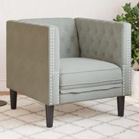 Fauteuil Chesterfield-stijl fluweel lichtgrijs Fauteuil Chesterfield-stijl fluweel lichtgrijs