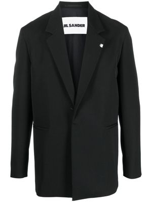 Jil Sander blazer à détail de broche - Noir