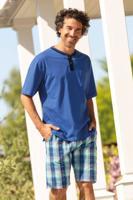 Azuur blauwe heren shortama Hajo