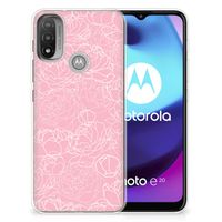 Motorola Moto E20 | E40 TPU Case White Flowers - thumbnail