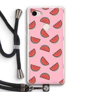 Watermeloen: Pixel 3 Transparant Hoesje met koord