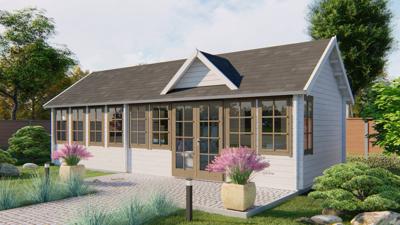 Blokhut - Tuinhuis Big Lauren | 70 mm | vuren Red Class Wood geïmpregneerd