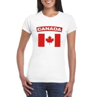 T-shirt met Canadese vlag - wit - voor dames - supporters - canada