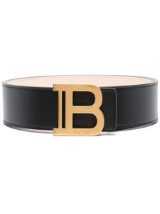 Balmain ceinture en cuir à plaque logo - Noir