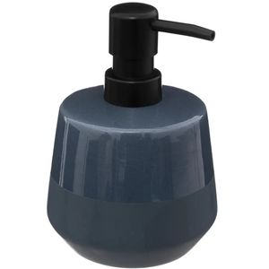 Zeeppompje/zeepdispenser van keramiek - blauw - 440 ml   -