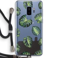 Tropische bladeren: Samsung Galaxy S9 Plus Transparant Hoesje met koord