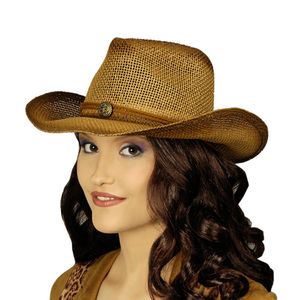 Cowboy/rodeo hoed - bruin - volwassenen - stro - Carnaval accessoires