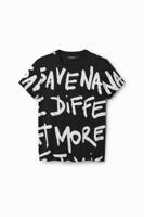 T-shirt met Manifesto-tekst - BLACK - XS