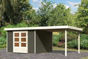 Woodfeeling | Tuinhuis Askola 6 met Overkapping 2,8 | Terragrijs