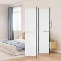 Kamerscherm met 3 panelen 150x220 cm stof wit - thumbnail