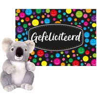 Keel toys - Cadeaukaart Gefeliciteerd met knuffeldier koala 26 cm - Knuffeldier - thumbnail