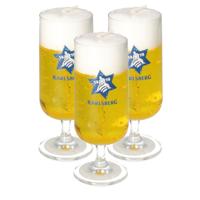 Bierglas kaars - 3x - Duits bier - H18 cm - funny gadget - Bierkaars - caderau - bierliefhebber