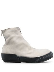 Guidi bottines zippées à bout rond - Gris