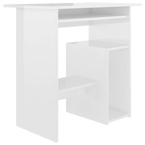 vidaXL Bureau 80x45x74 cm bewerkt hout hoogglans wit