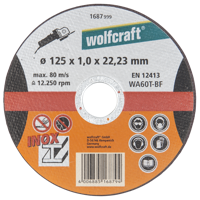Wolfcraft Doorslijpschijf | Metaal | Ø125 x 1,0 x 22,23 | 1 stuk - 1687999