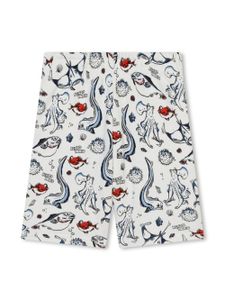 Kenzo Kids bermuda en coton à imprimé graphique - Blanc