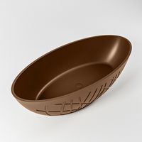 Vrijstaand bad Mondiaz Holm | 180x85 cm | Solid surface | Ovaal | Rust