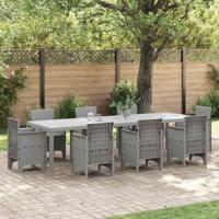 Tuintafel 300x100x73 cm poly rattan lichtgrijs
