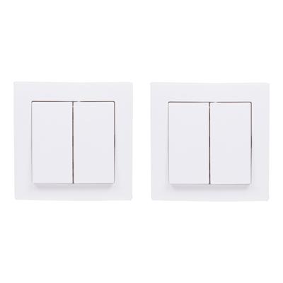Inbouw wisselschakelaar dubbel - 2x - wit - 250V 10A - WCD
