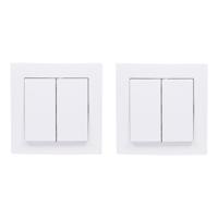 Inbouw wisselschakelaar dubbel - 2x - wit - 250V 10A - WCD