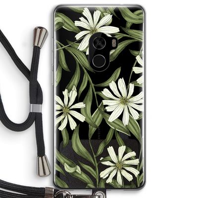 Wit bloemenpatroon: Xiaomi Mi Mix 2 Transparant Hoesje met koord