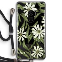 Wit bloemenpatroon: Xiaomi Mi Mix 2 Transparant Hoesje met koord